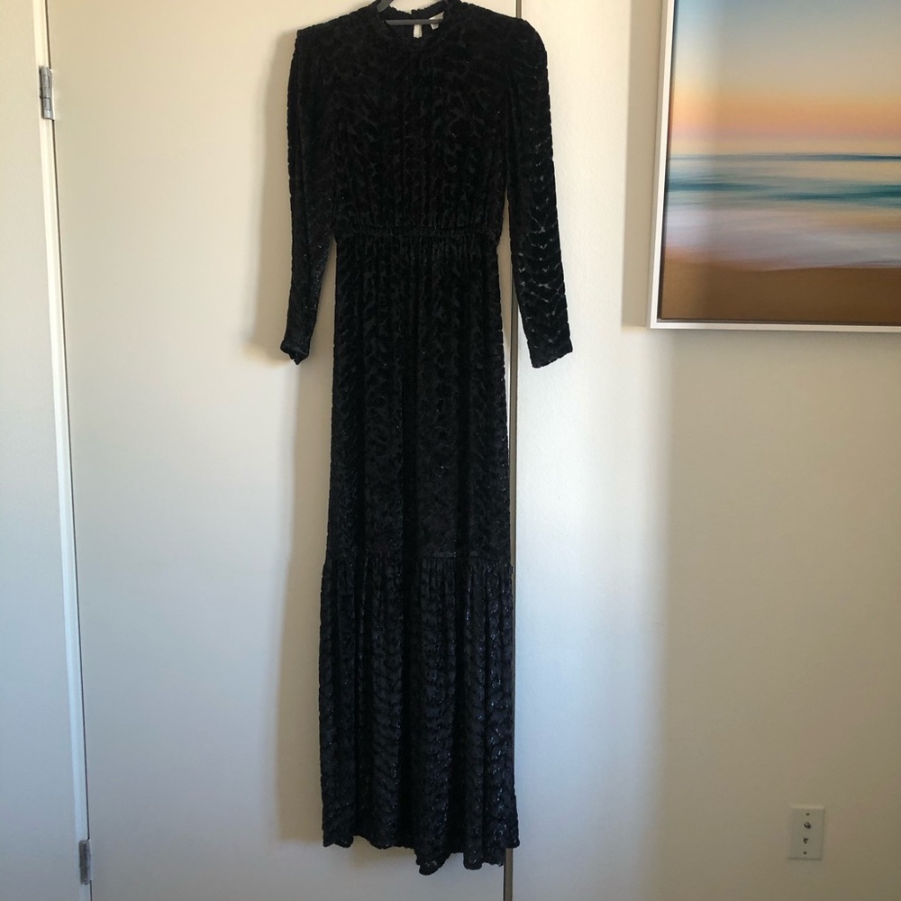 A.L.C. Black Lace Long Sleeve Maxi Dress - Picture 8 of 10